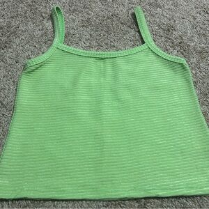 Y2K Green ribbed cropped tank top
